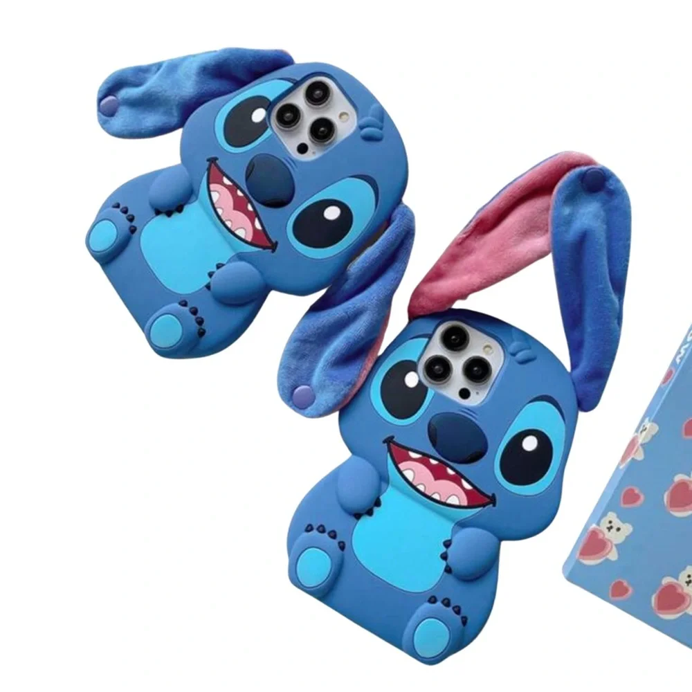 •Fun With Stitch• Playful Design iPhone Silicon Phone Case with Flappy Ears
